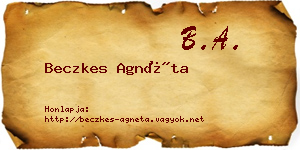 Beczkes Agnéta névjegykártya
